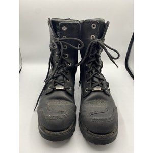 Harley-Davidson Riddick 8" Lace Black Mens 8 1/2 M Leather Motorcycle BOOTS